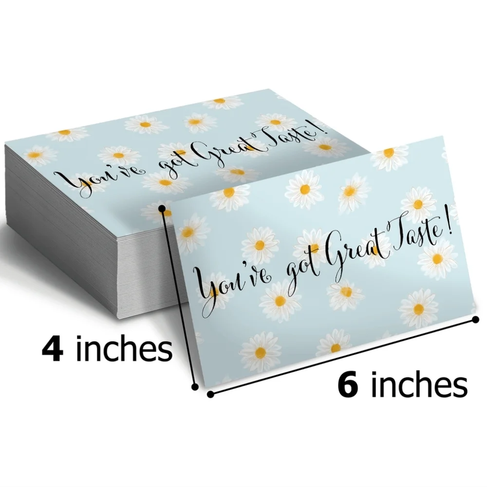 100 pc Daisies THEMED  Thank you Cards & Stickers  BUNDLE